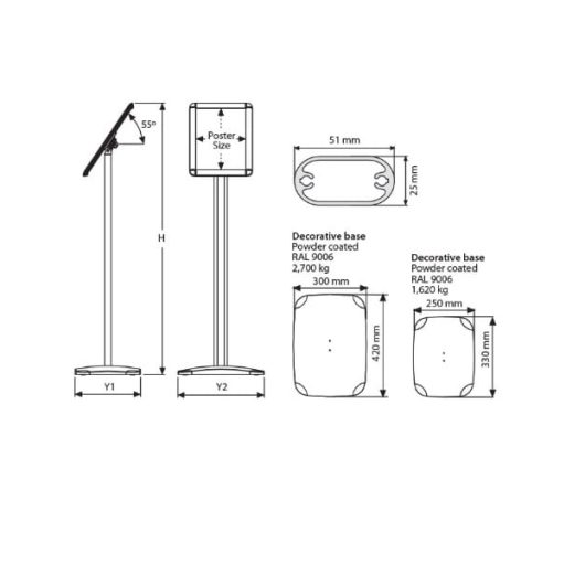 Black Pedestal Snapframe