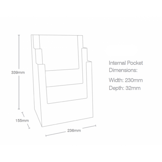 3 Tier A4 Portrait Brochure Holder